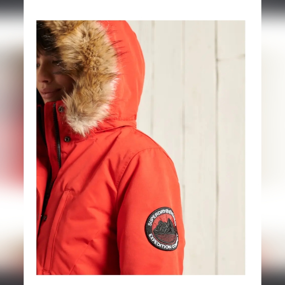 Superdry Everest Neon Orange Parka ❤️ - Picture 6 of 8